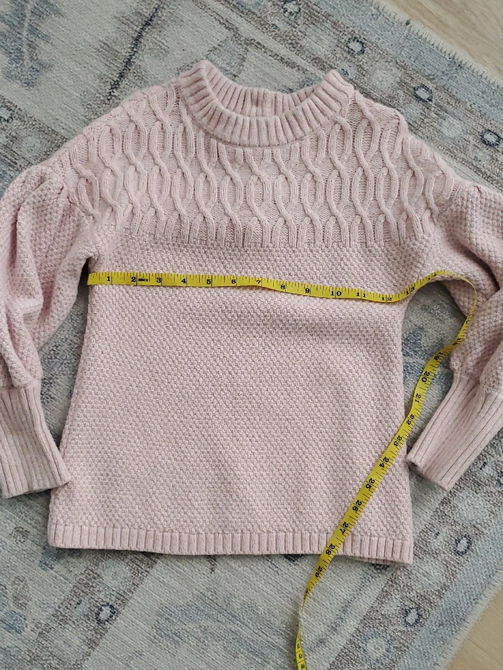 Janie and Jack Girls Textured Tunic Sweater Tea Party Pink Metallic Sz6